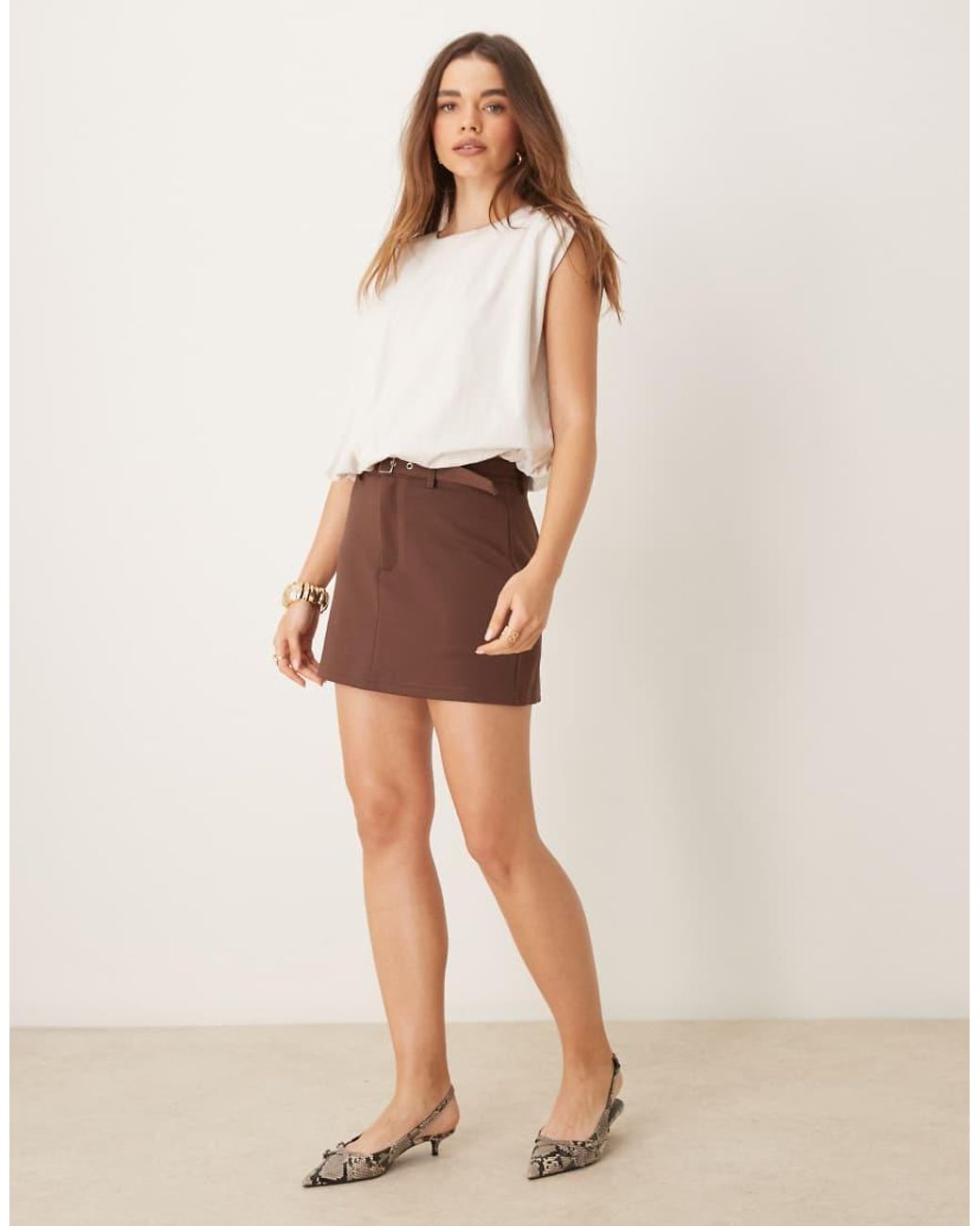 Jdy White Sleeveless Bubble Hem Top