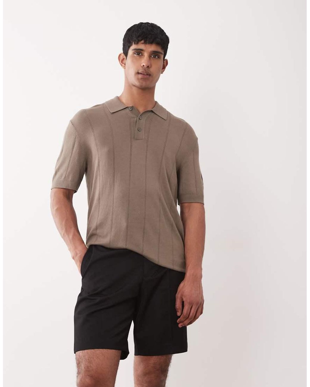 Jack & Jones Brown Premium Knitted Polo for men