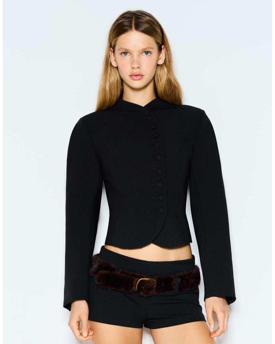 Bershka Black Tailored Blazer With Button Fastening