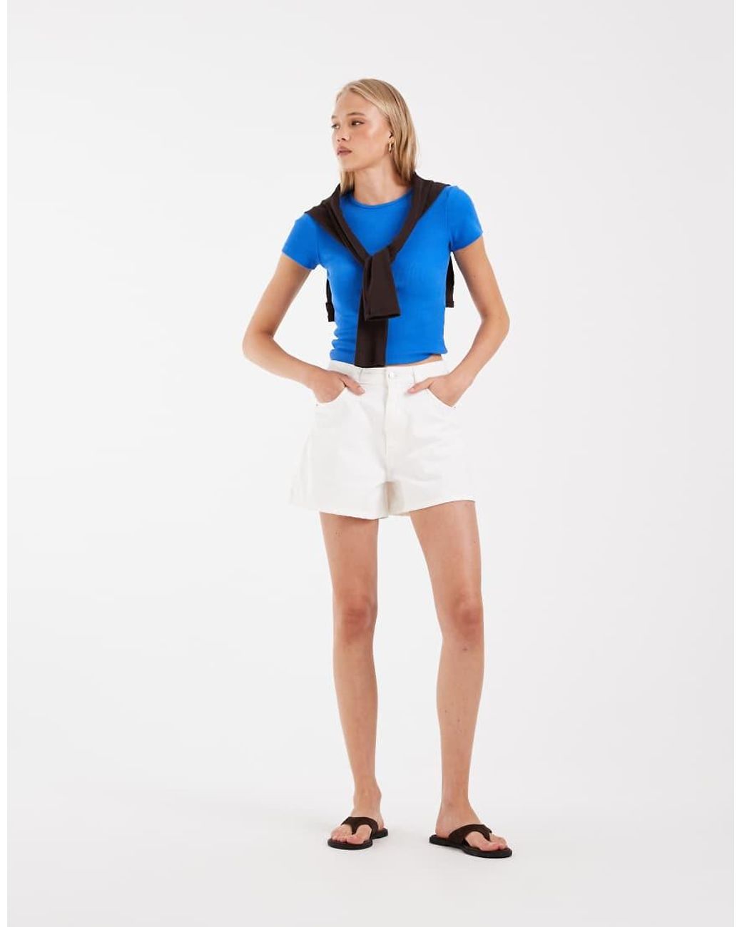 ASOS Blue Longer A Line Shorts