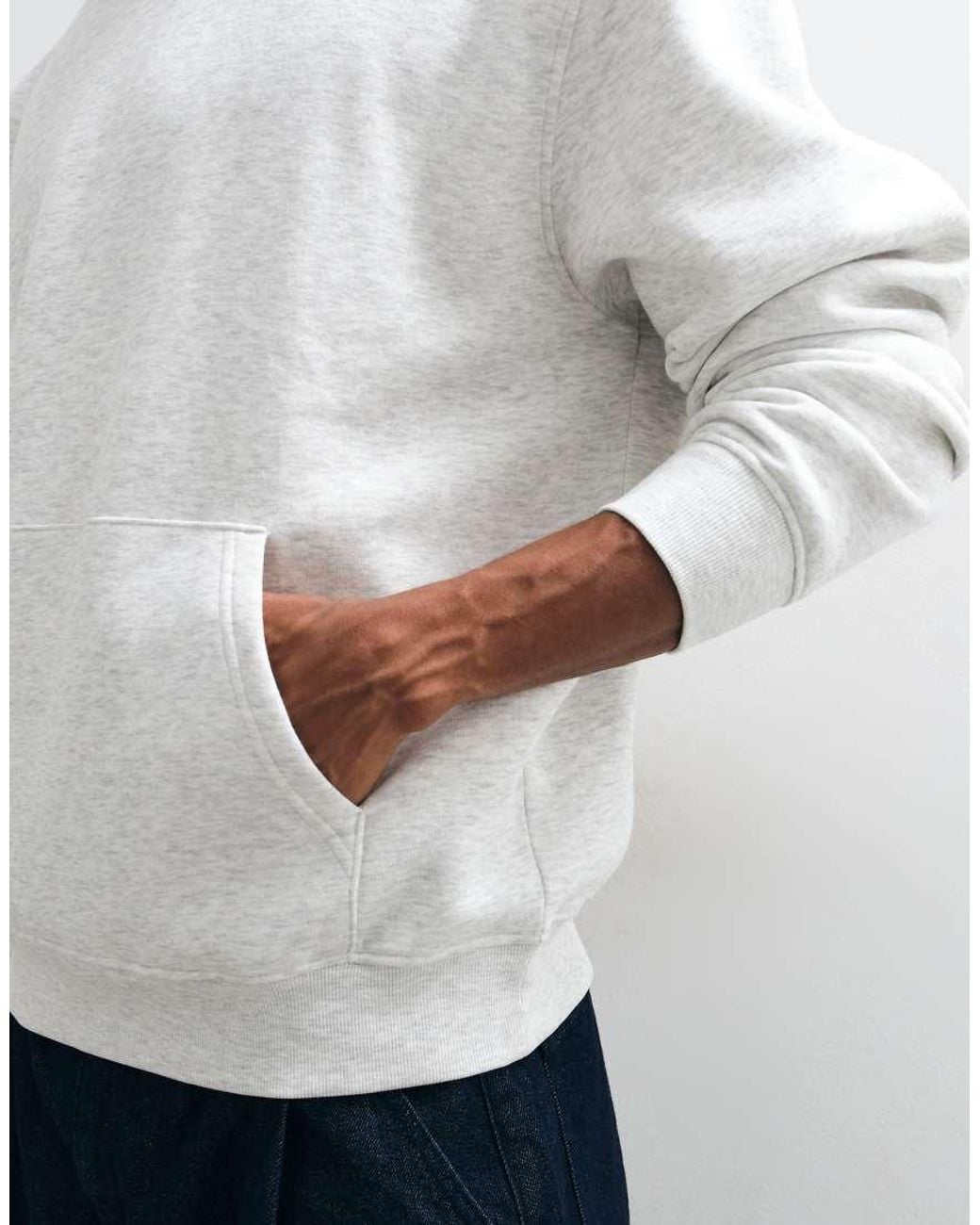 ASOS White Relaxed Hoodie With Back Puff Print for men