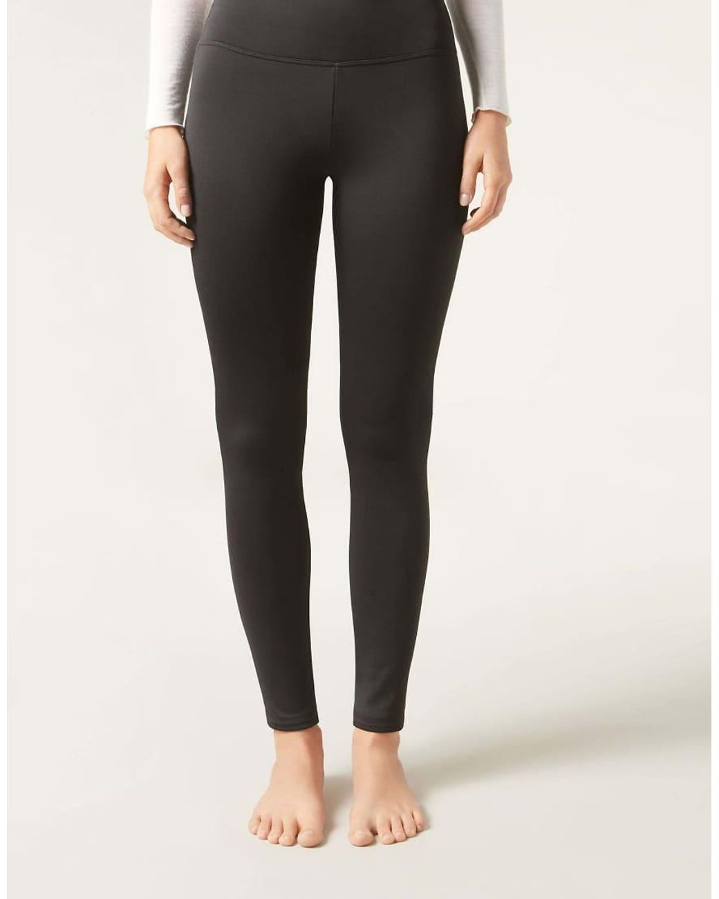 Calzedonia Black Plush Thermal Leggings