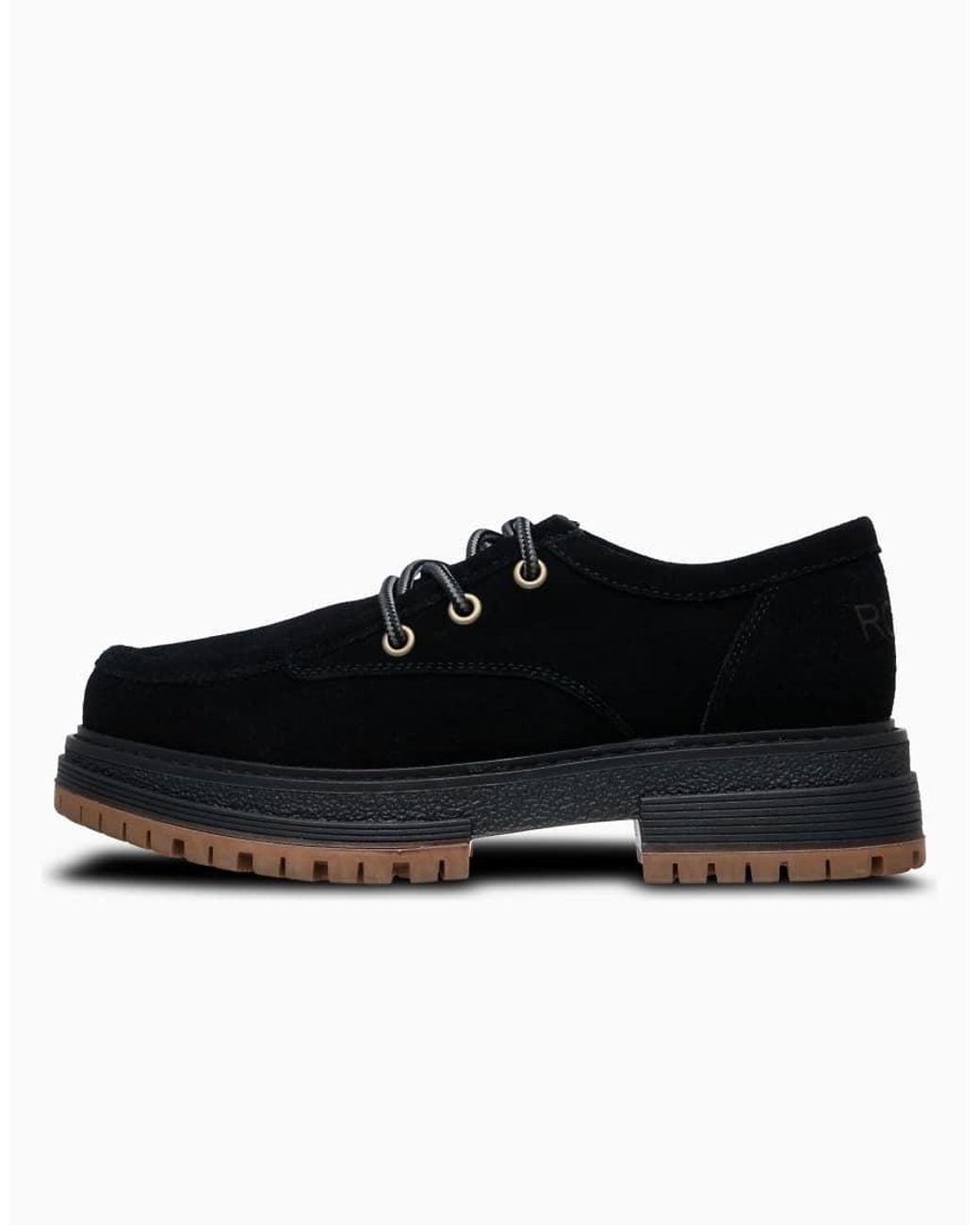 Roxy Black Work It Low Leather Trainers