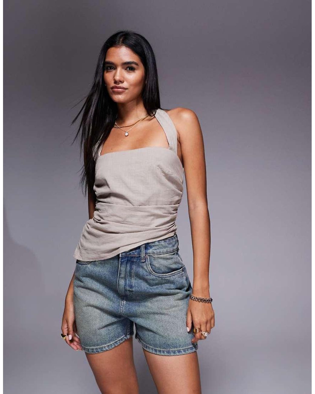Good For Nothing Gray Vintage Denim Shorts