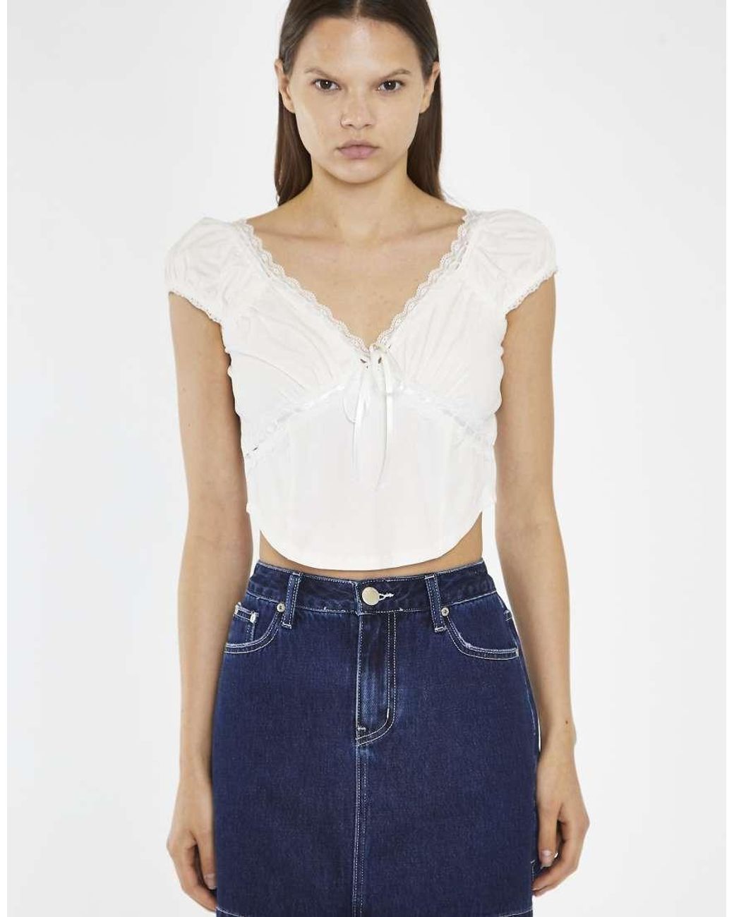 Glamorous Blue Side Split Denim Mini-Skirt