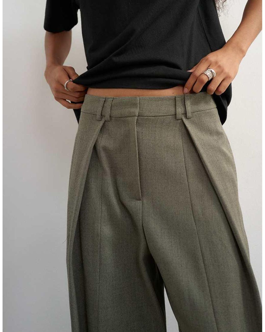 TOPSHOP Natural Co Ord Ovoid Tab Hem Tailored Trouser