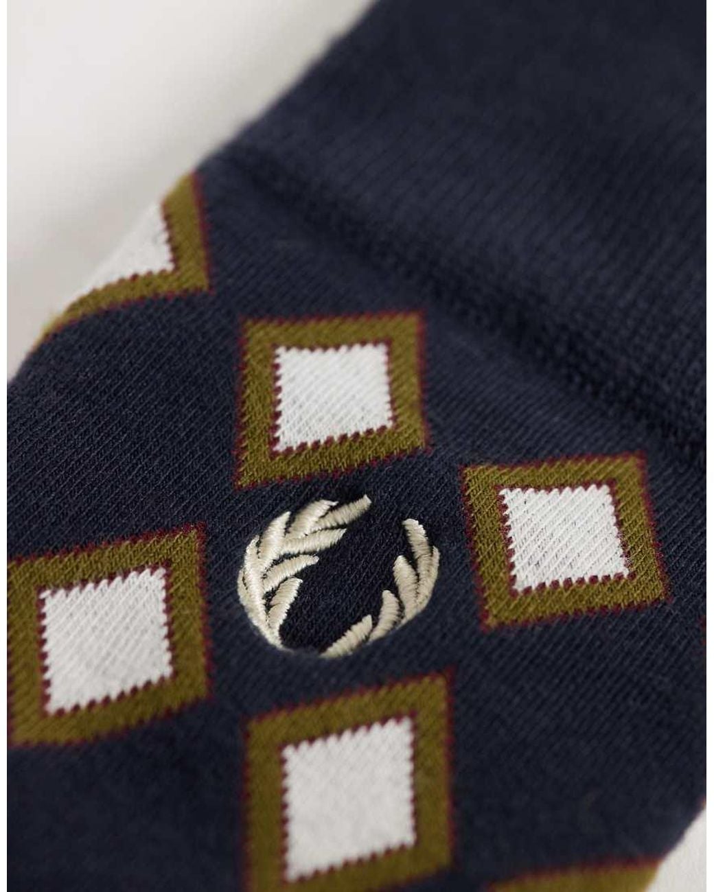 Fred Perry Blue Diamond Jacquard Logo Socks
