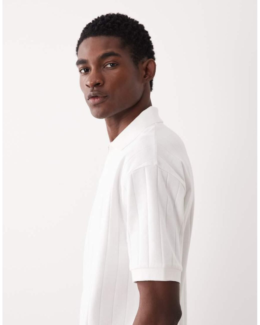 ASOS White Relaxed Revere Polo for men