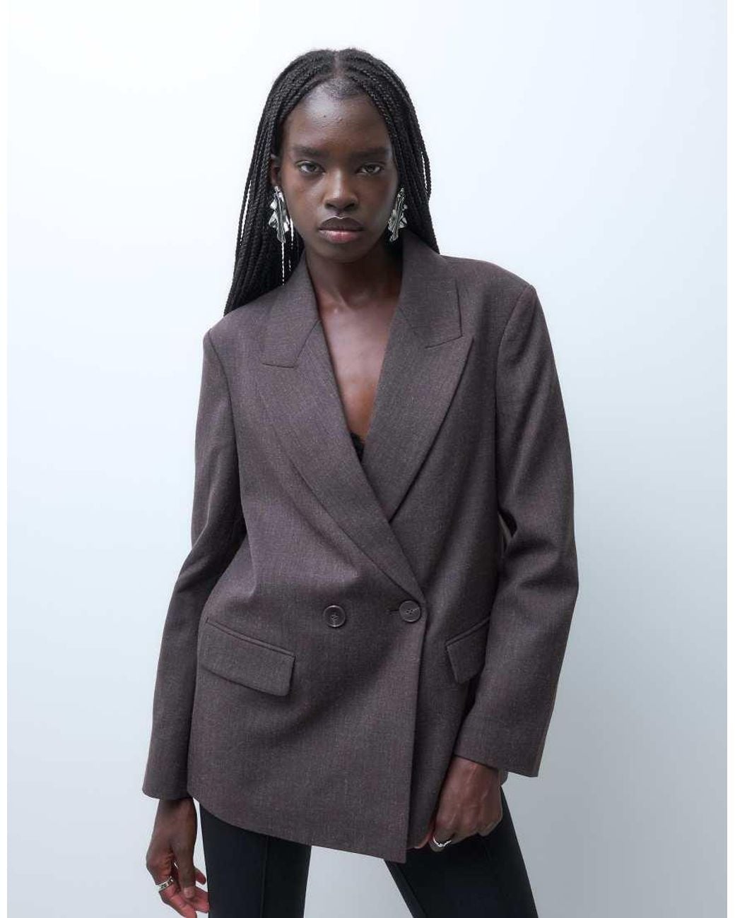 Vero Moda Gray Oversized Tailored Blazer