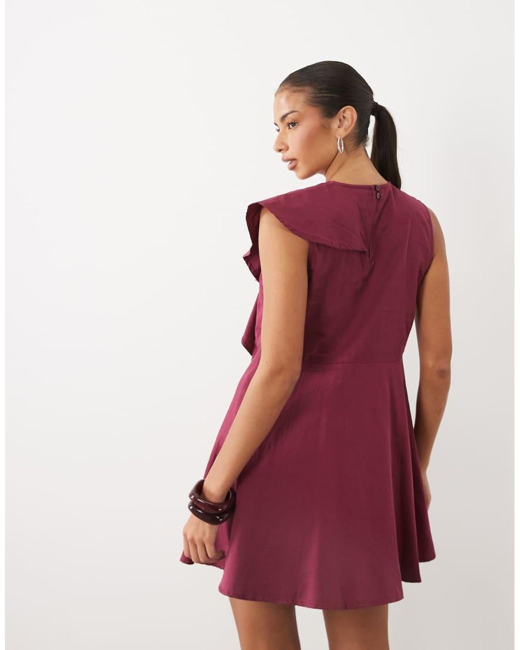 Y.A.S Red Asymmetric Frill Mini Dress