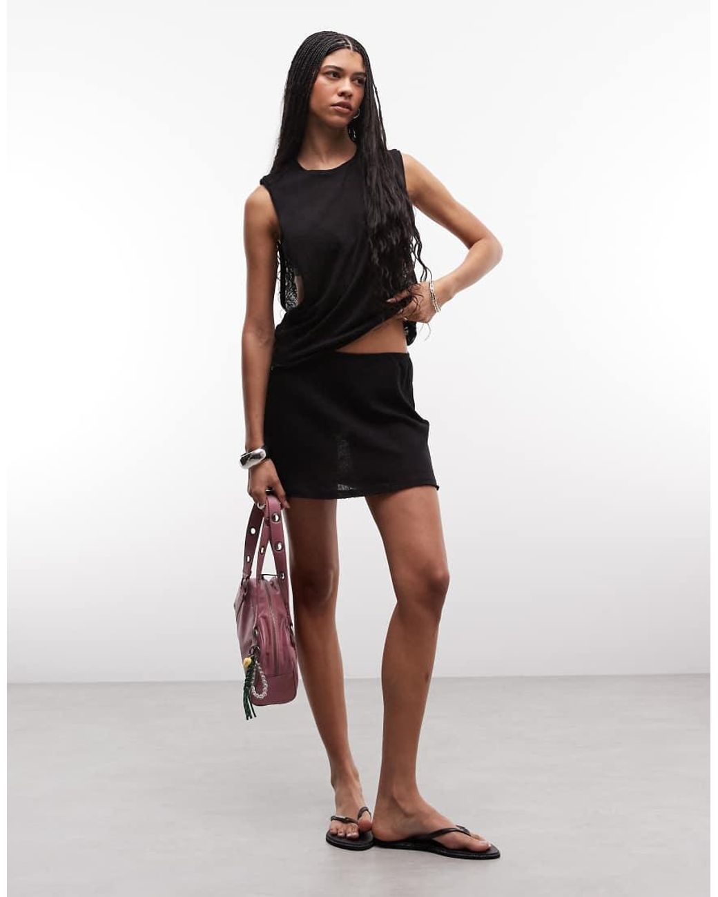 Weekday Black Co-ord Jersey Mini Skirt