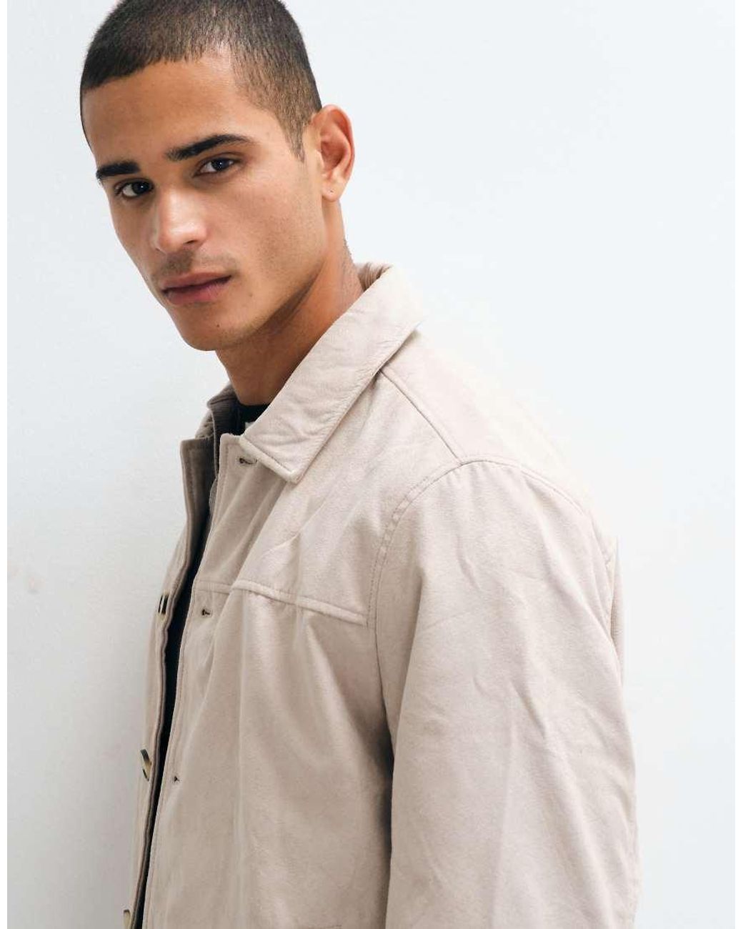 Jack & Jones Natural Faux Suede Jacket for men