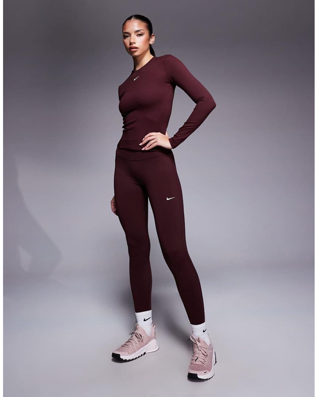 Nike Purple Nike One Training Dri-fit Fitted Long Sleeve Top