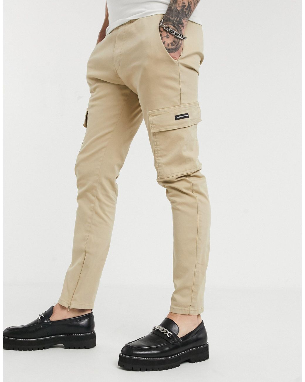 Good For Nothing Skinny Cargo Pants in Natural for Men | Lyst