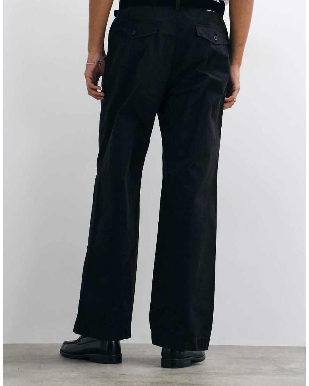 Jack & Jones Black Straight Tailored Trousers for men