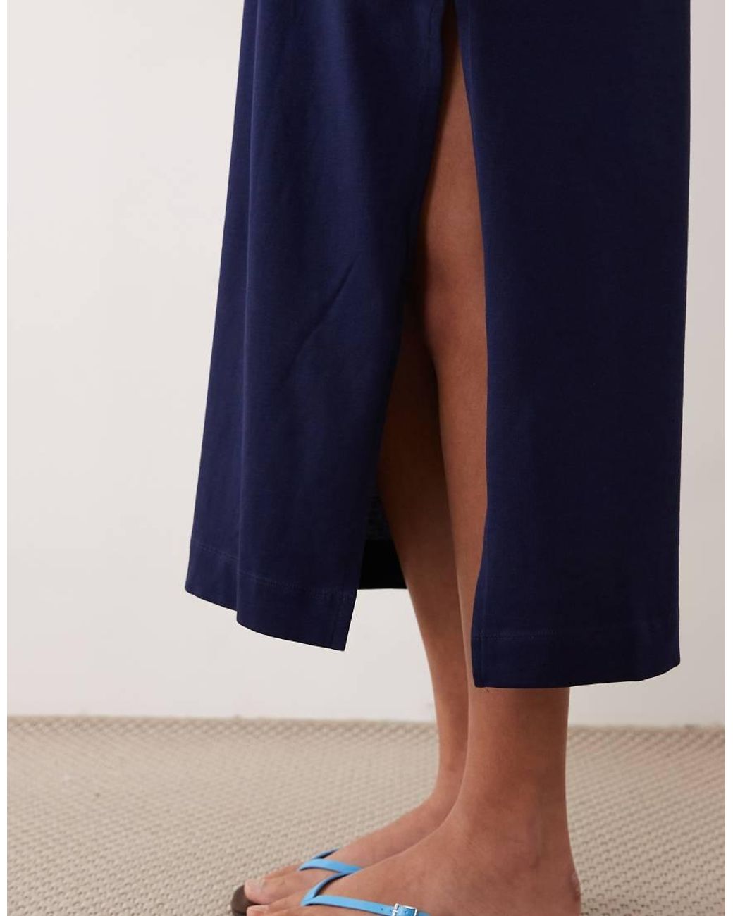 ASOS Blue Batwing T-shirt Midi Dress