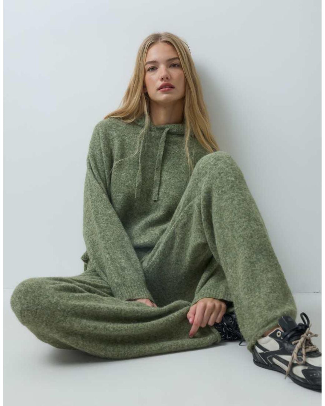 Vero Moda Green Knitted Wide Leg Trouser Co-Ord