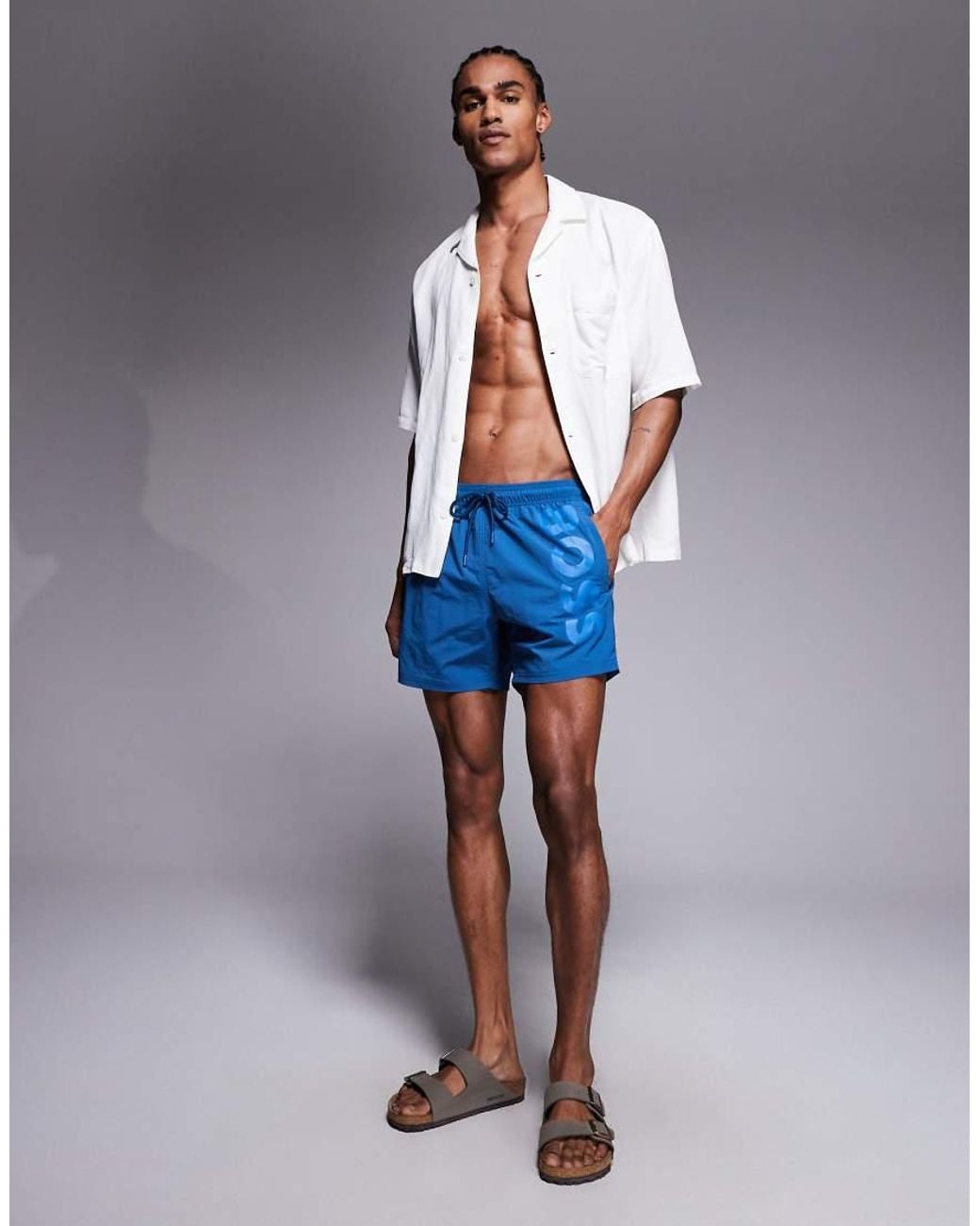 Boss Blue Boss Octopus Logo Swim Shorts for men