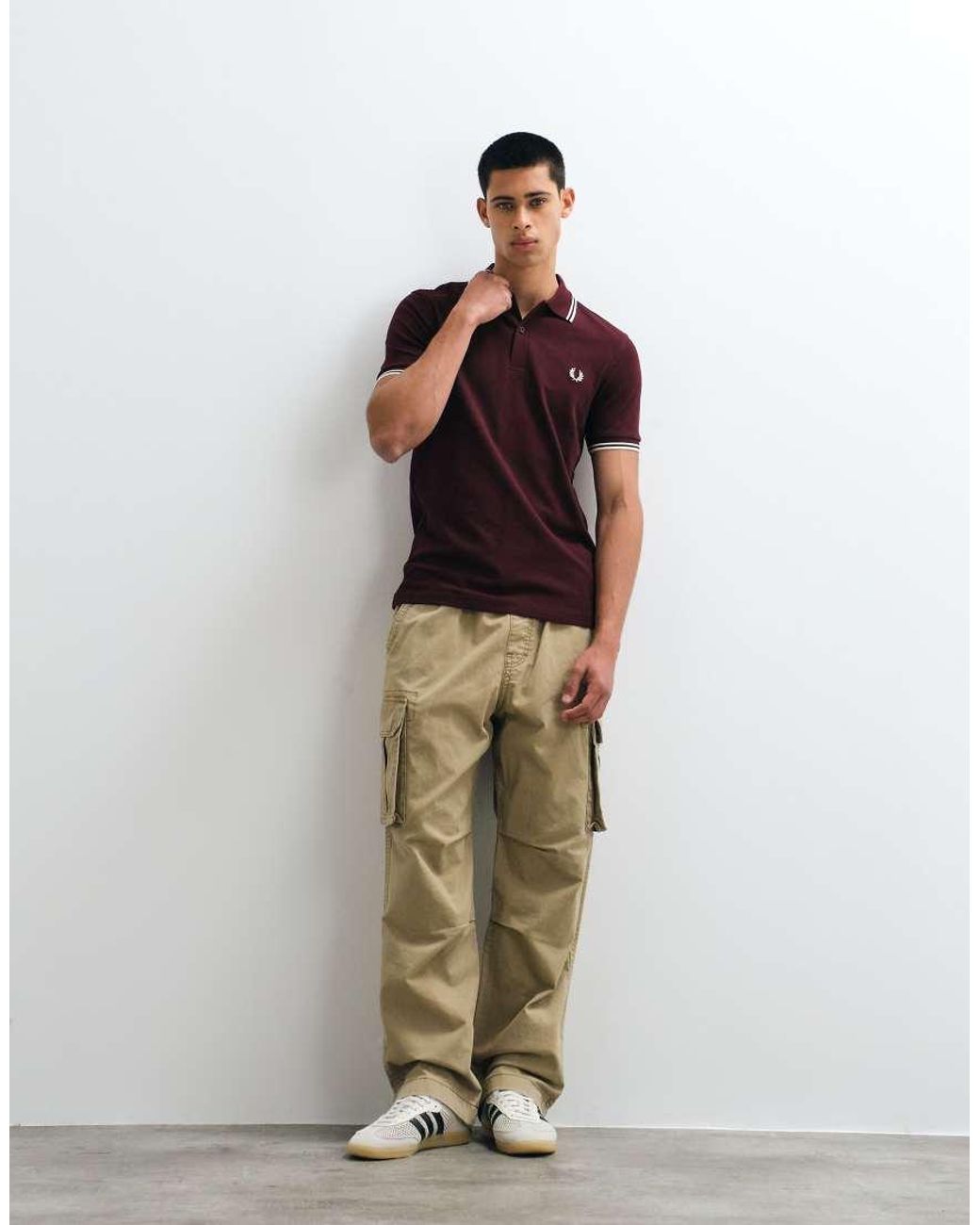 Fred Perry Black F Perry Twin Tipped Polo Shirt for men