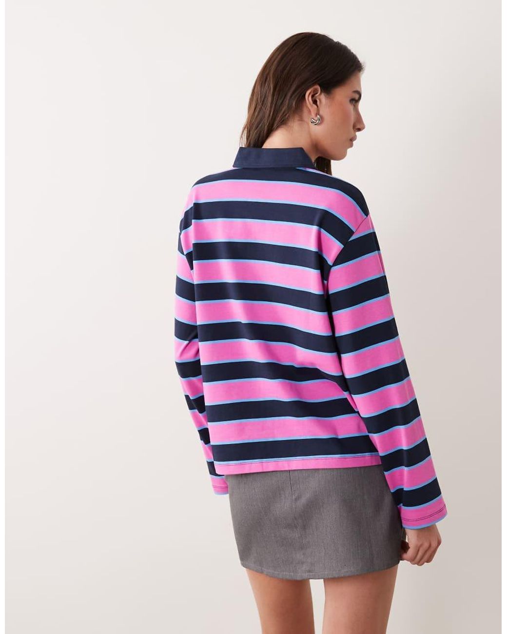 Vila Purple Oversized Rugby Polo