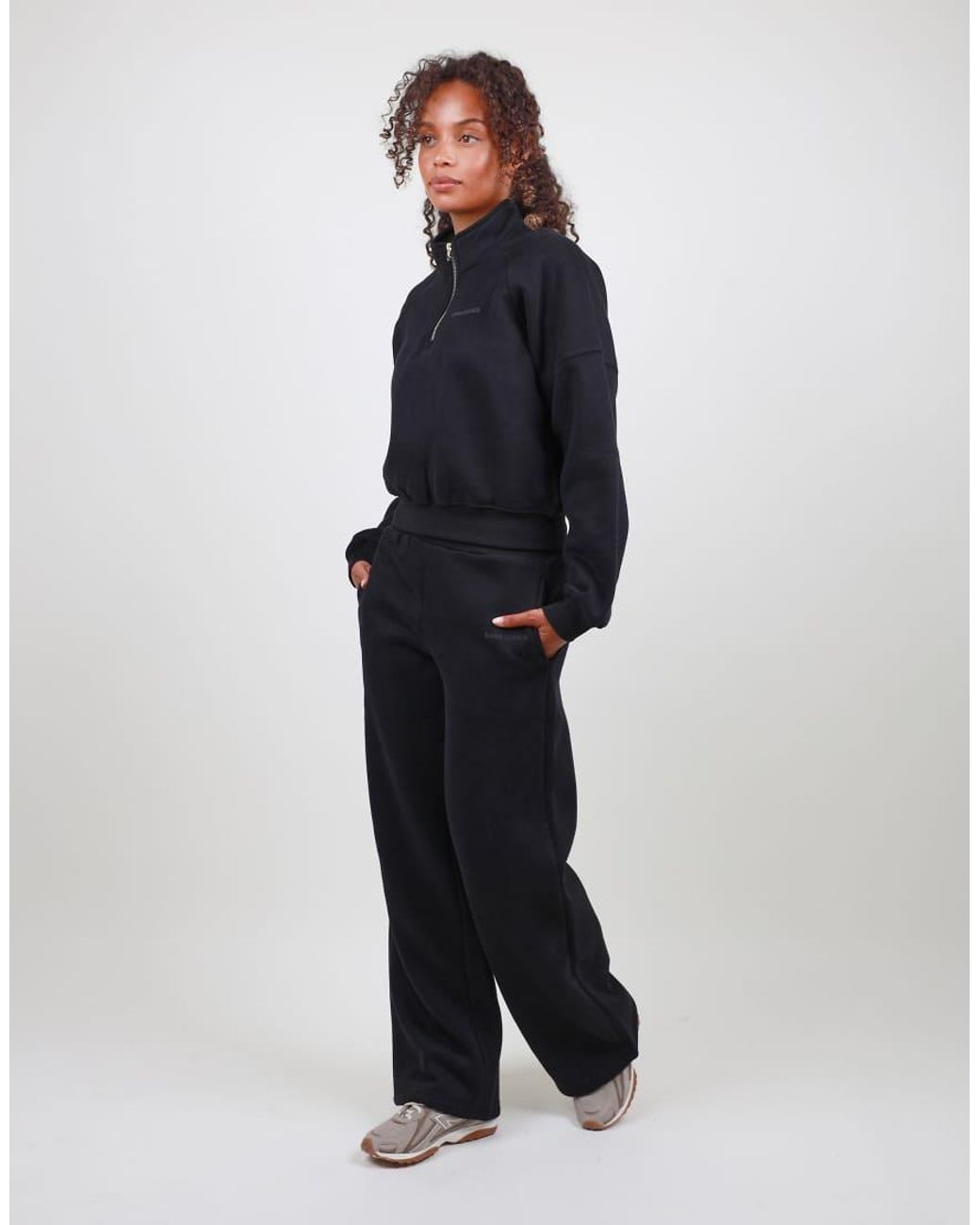 SIMMI Blue Half Zip Cropped Sweatshirt