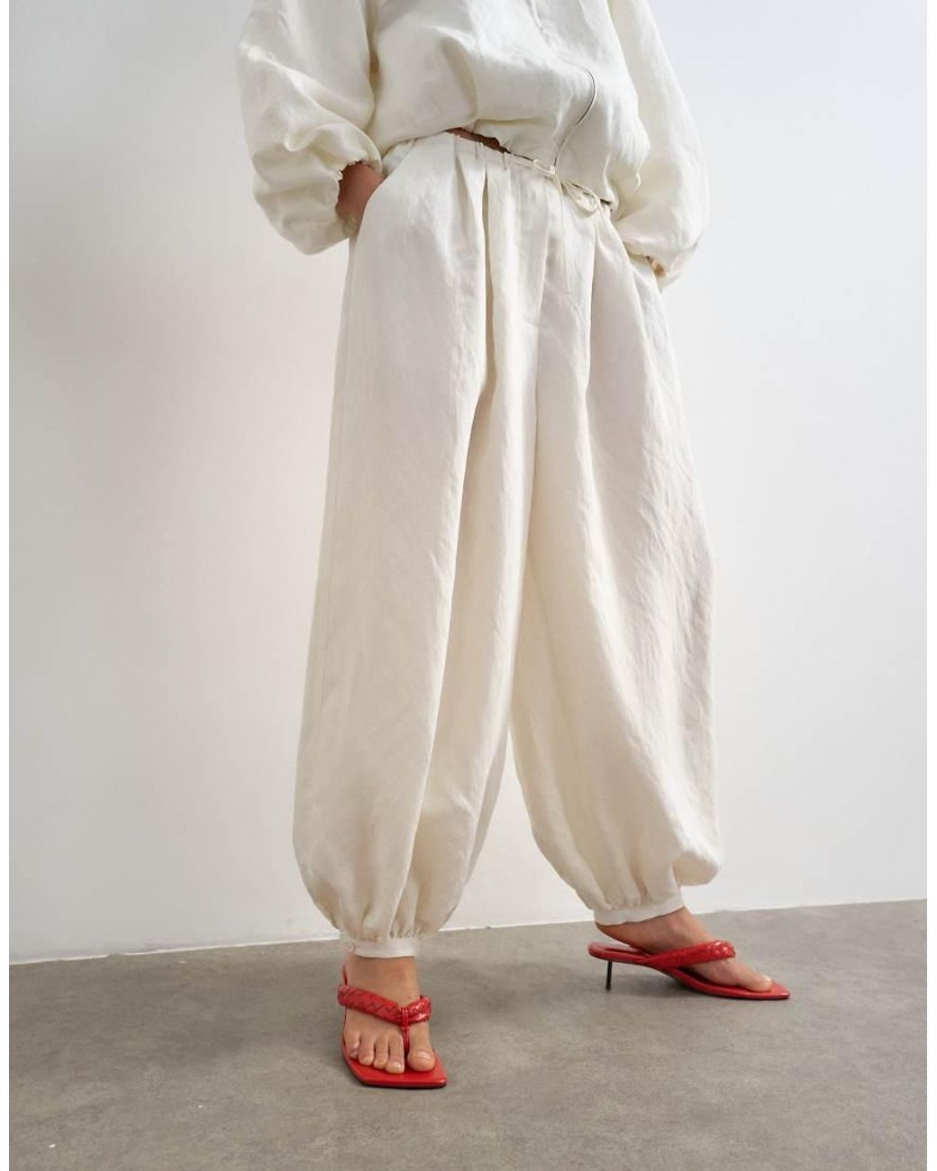 TOPSHOP White Co Ord Modal Balloon Trouser