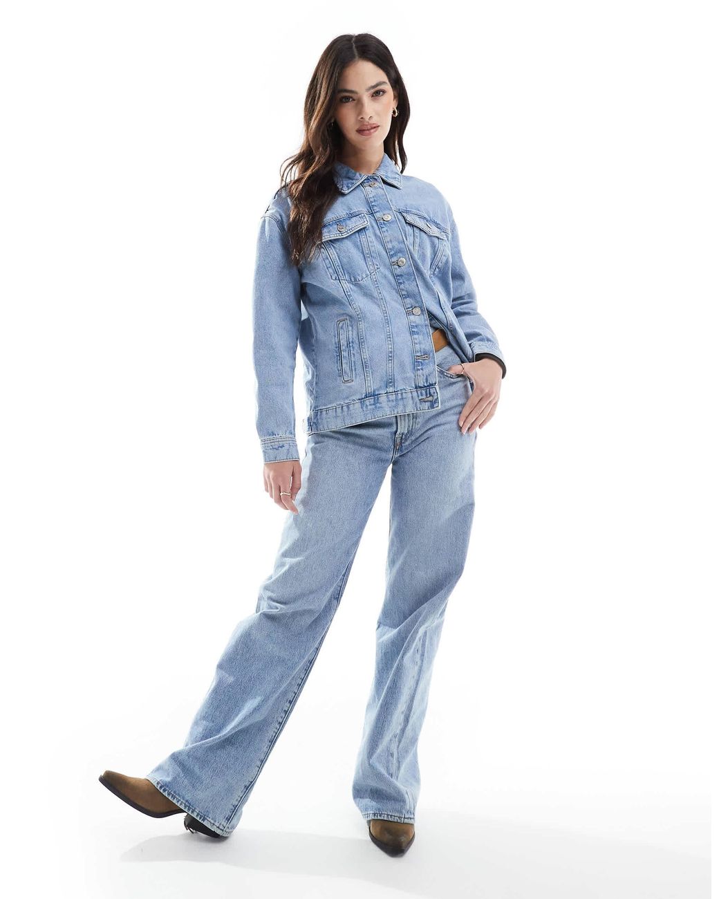 ONLY Blue Oversized Denim Jacket