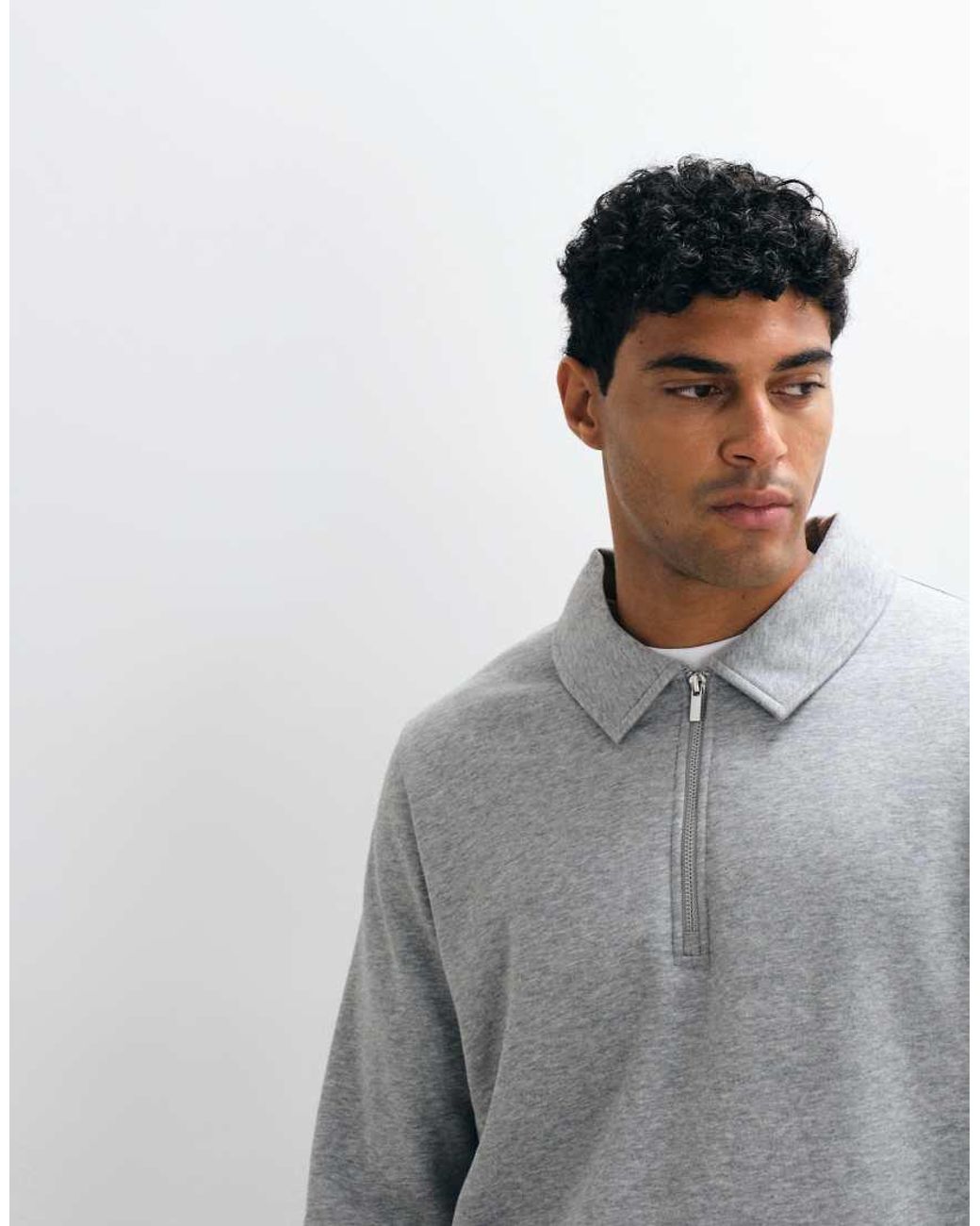ASOS Gray Quarter Zip Sweatshirt for men