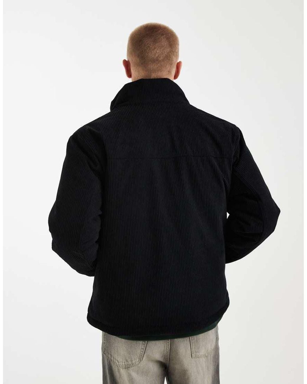 Redefined Rebel Black Boxy Oversized Cord Jacket for men