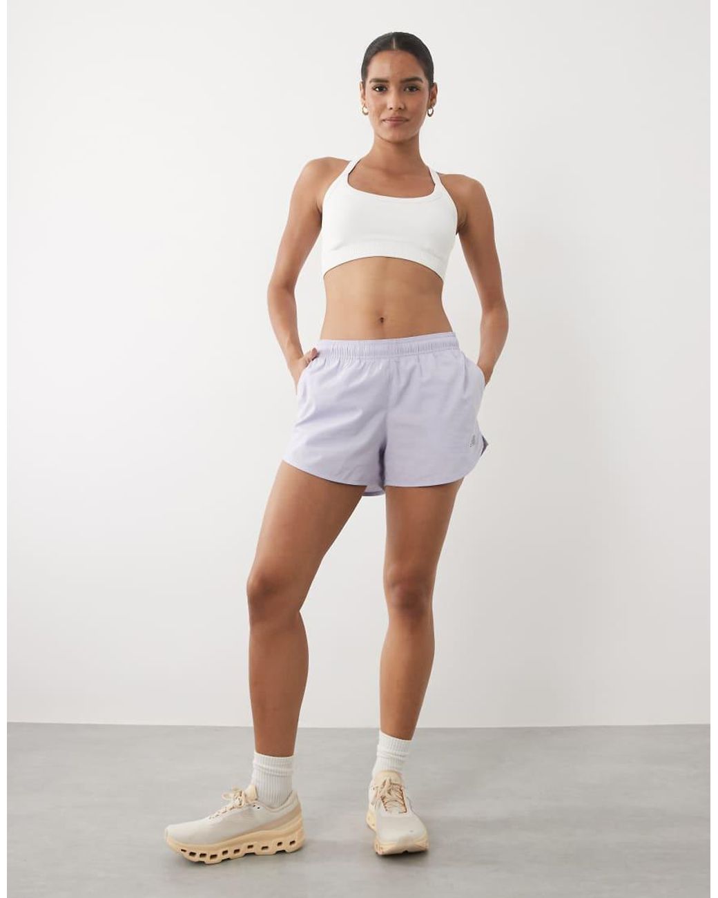 New Balance White Sport Essential 3 Inch Short