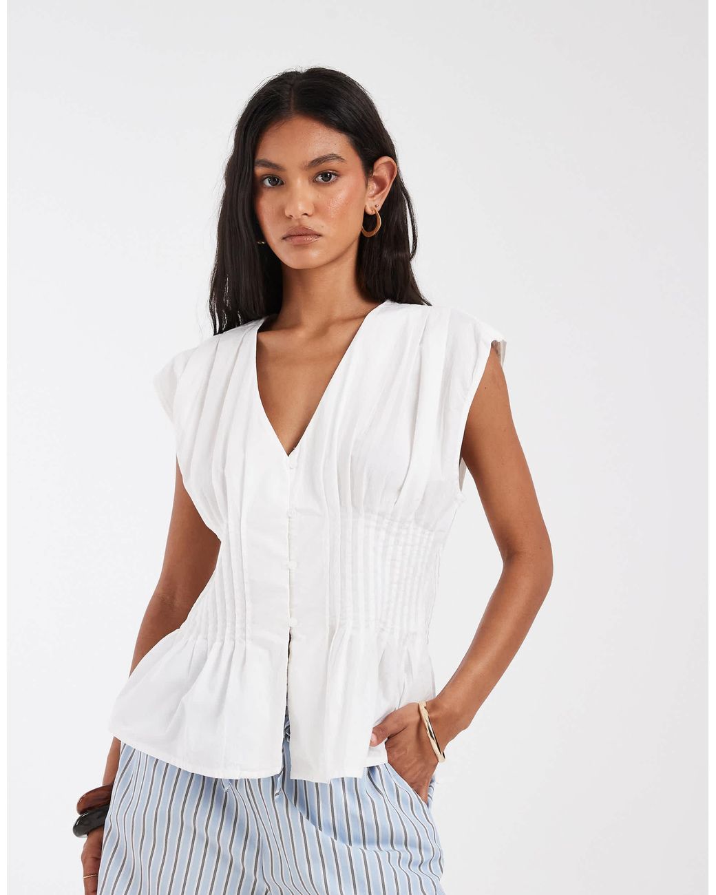ONLY White Oberteil mit taillierter taille