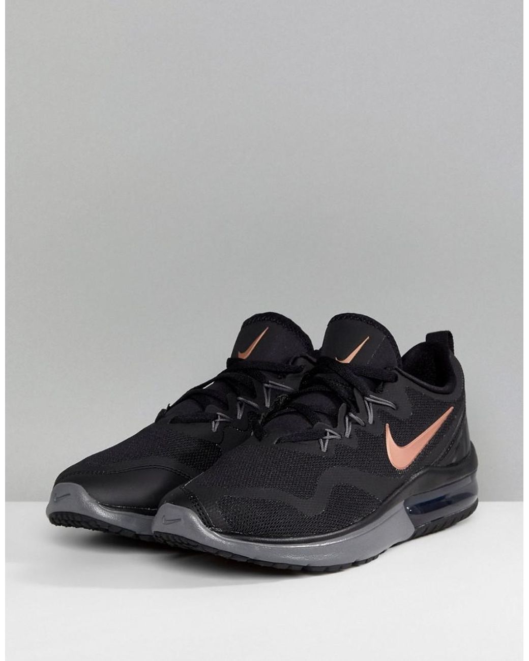 bota encanto Acercarse Nike Running Air Max Fury In Black And Rose Gold | Lyst UK