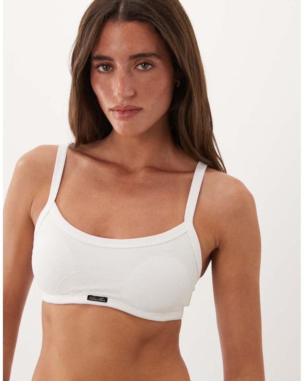 Calvin Klein White Icon Lace Lightly Lined Bralet