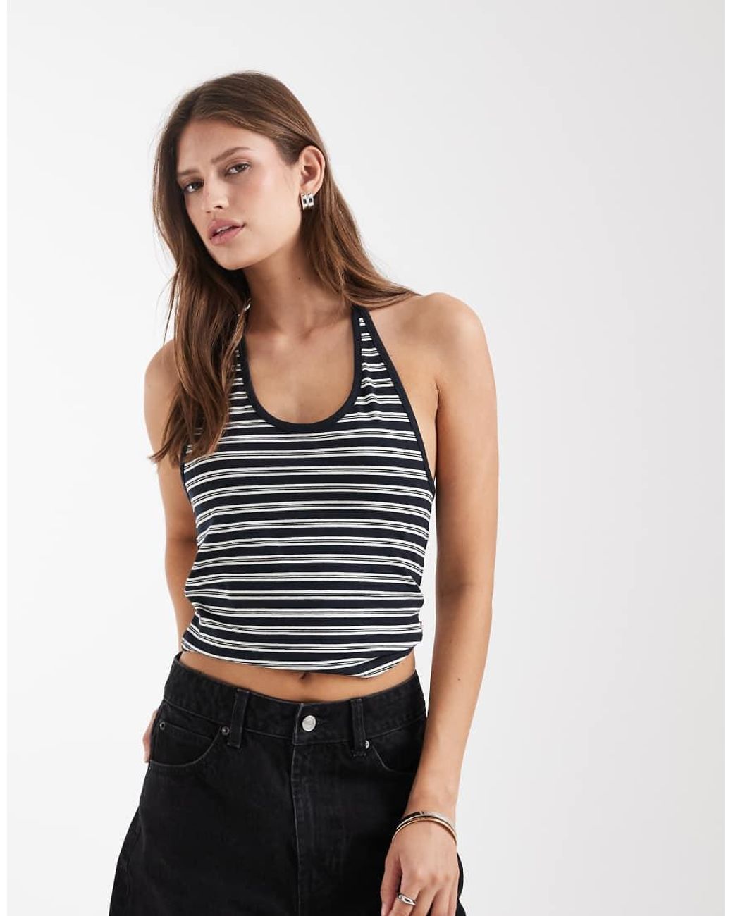 Levi's Blue Ella Striped Halter Neck Top