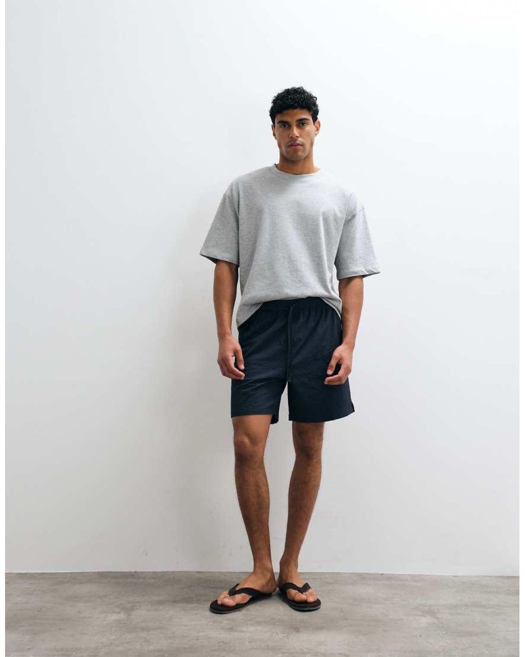 ARKET White Seersucker Crinkle Shorts for men