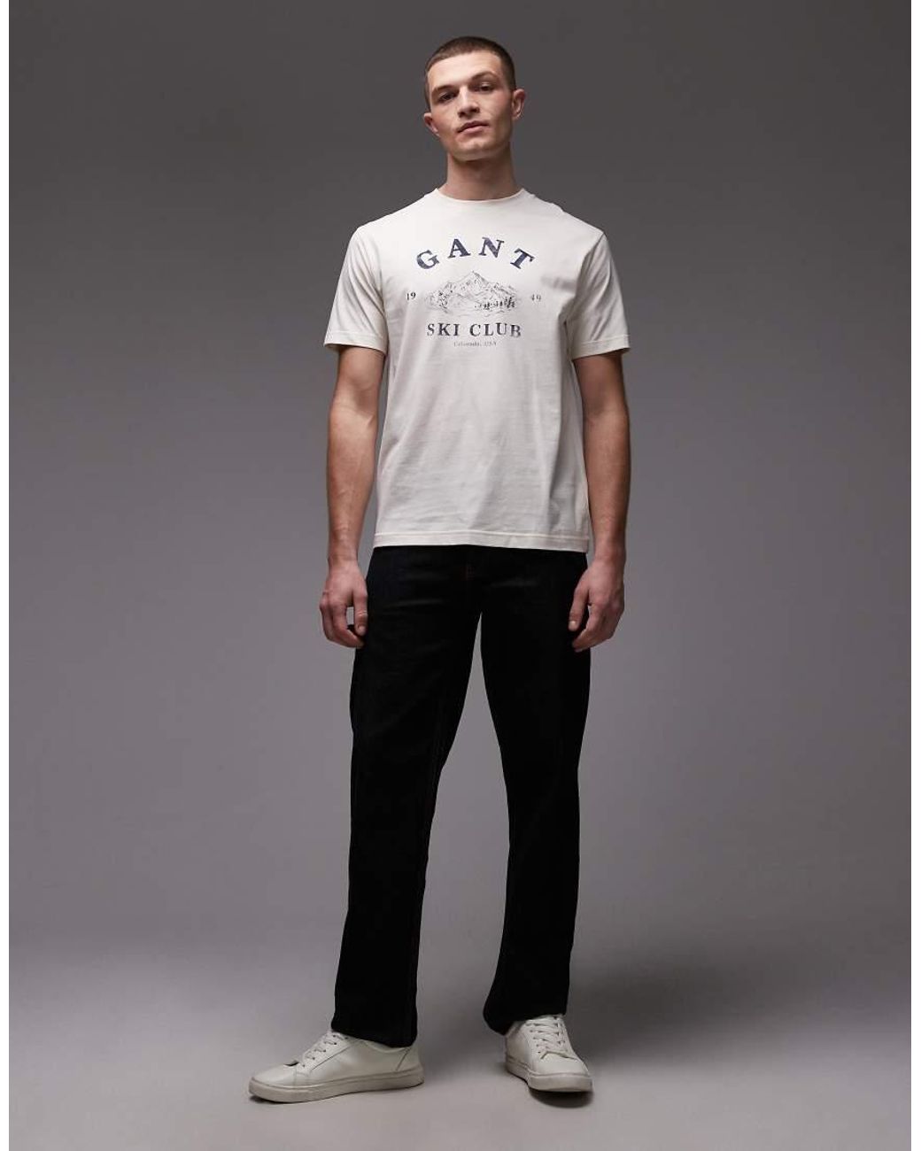Gant Gray Ski Club Chest Graphic T-shirt for men