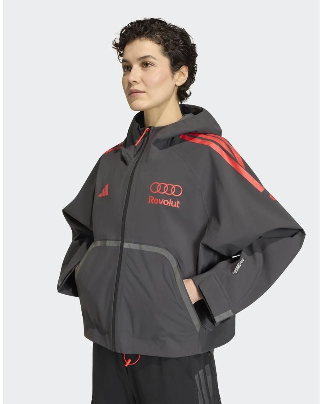 Adidas Originals Gray Audi Formula One Team Mechanics Rain Jacket