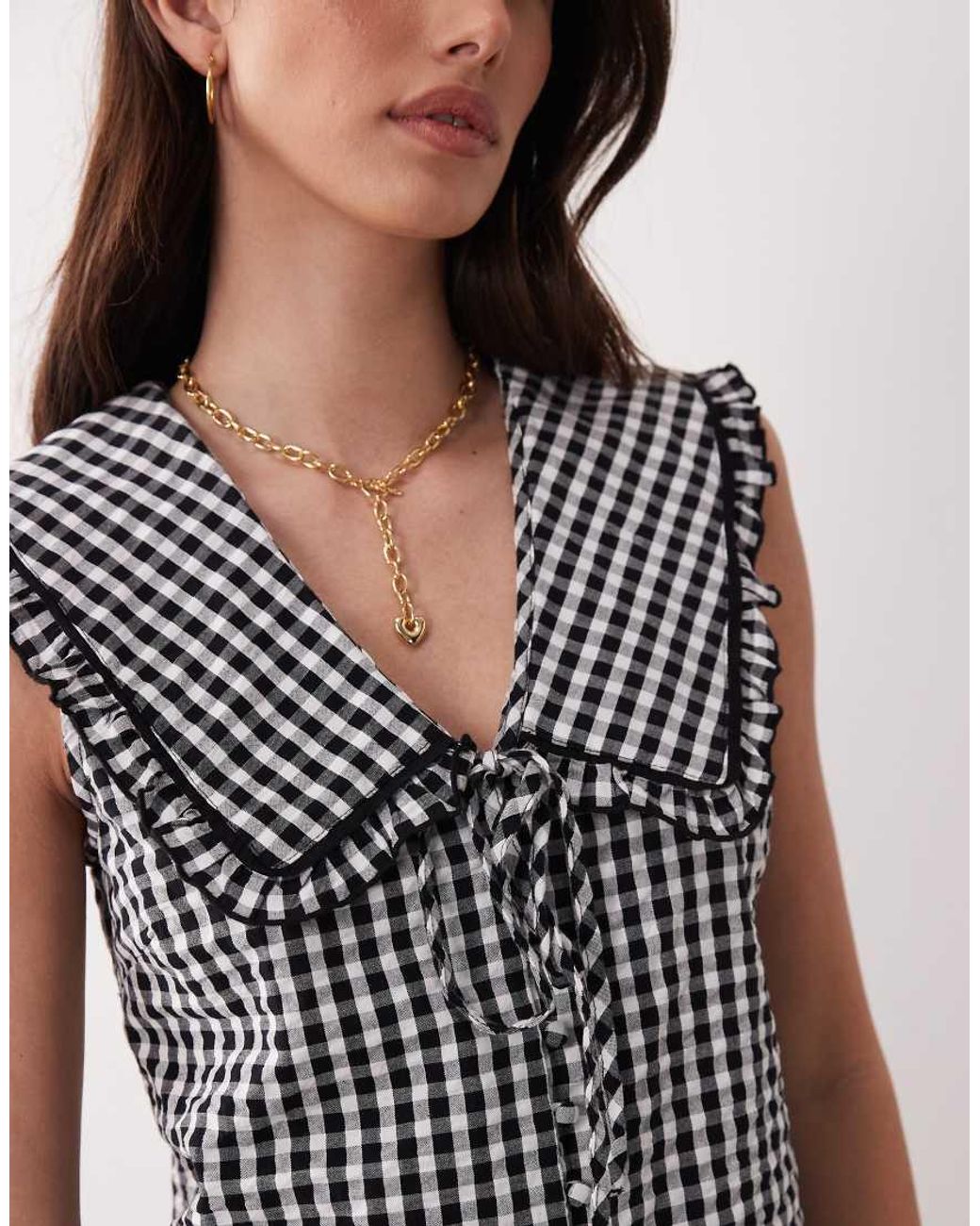 Nobody's Child Black Blair Blouse With Ruffle Trim Collar