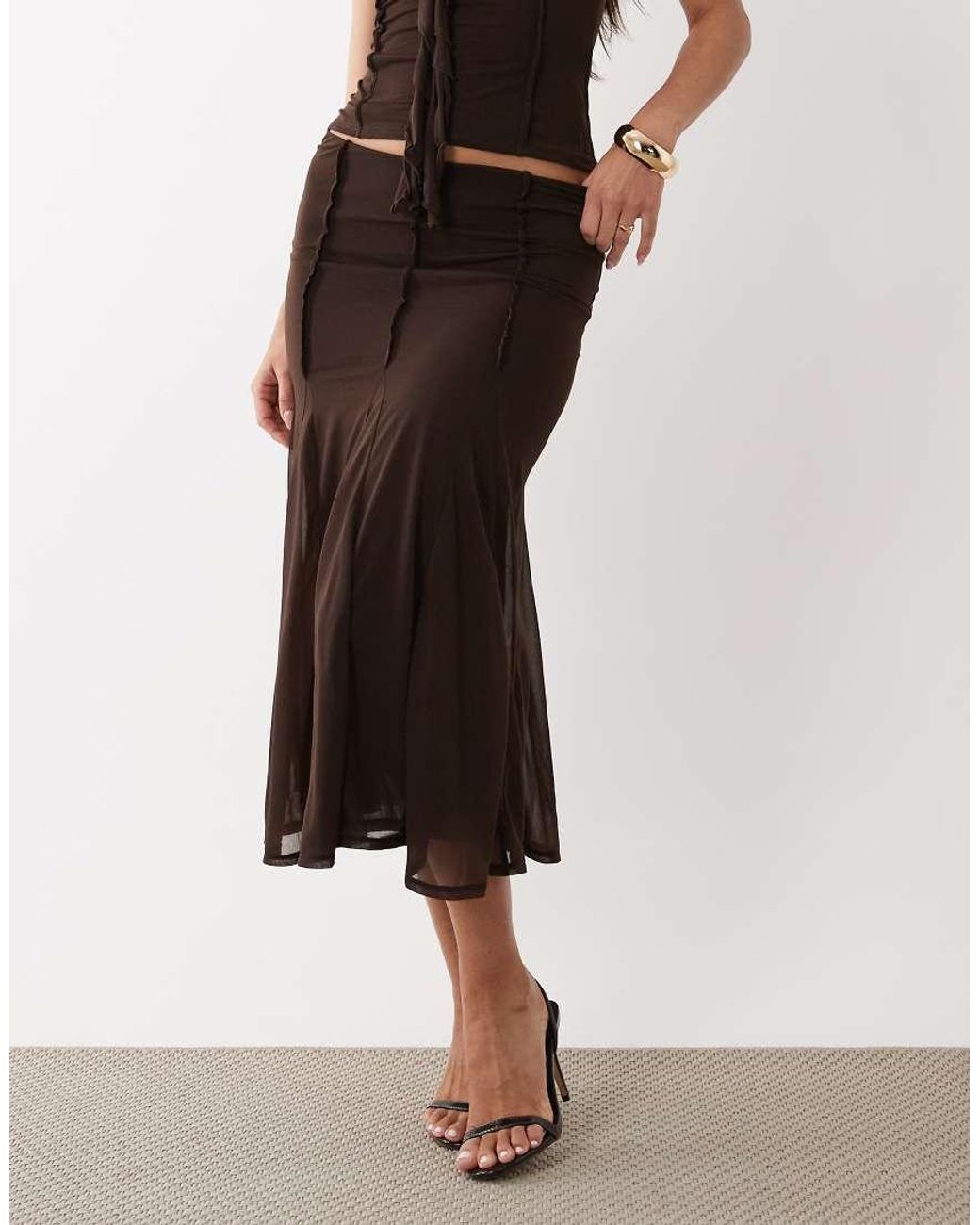 ASOS Purple Stretch Chiffon Godet Cropped Skirt