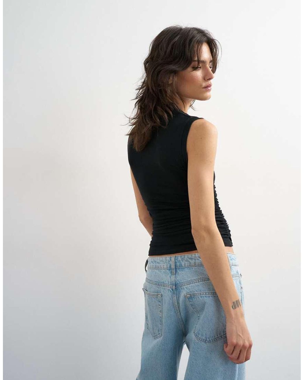 TOPSHOP Blue Square Neck Tank