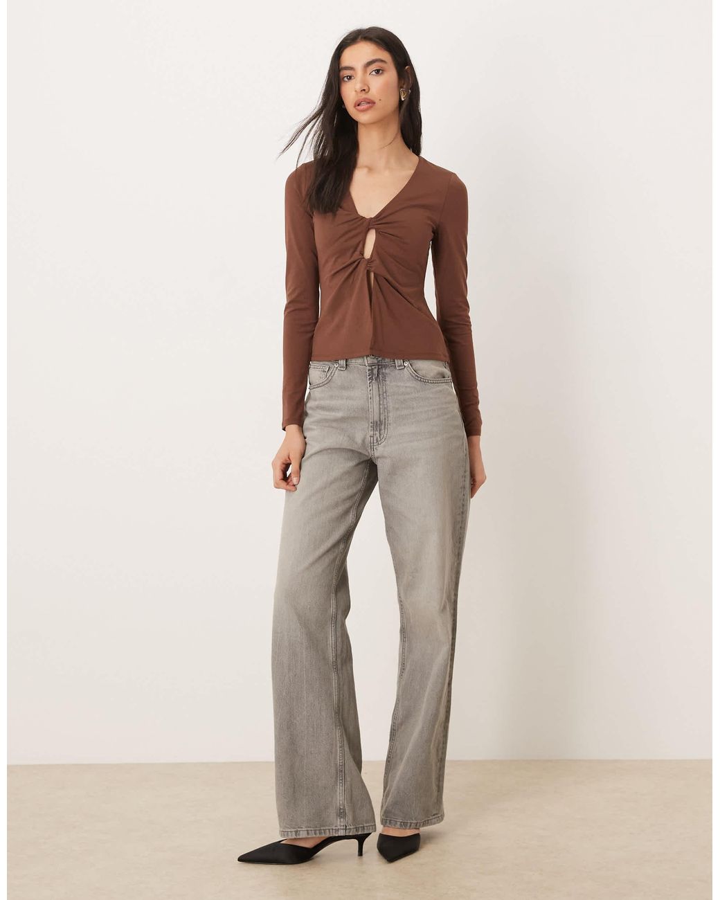 Abercrombie & Fitch Brown – langärmliges oberteil