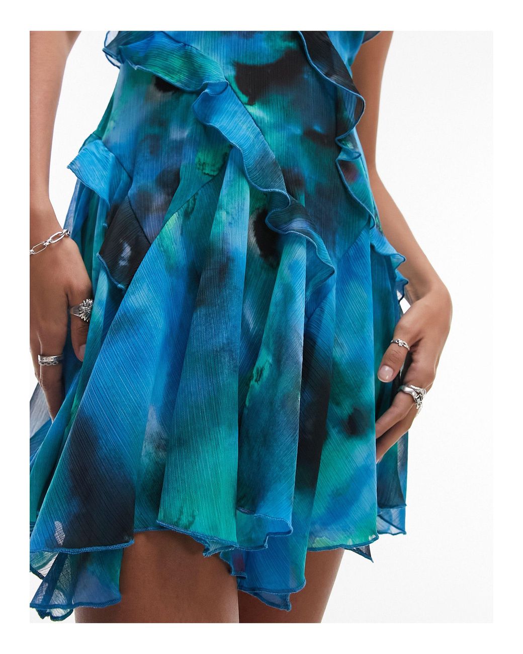 Topshop mini hotsell ruffle slip dress