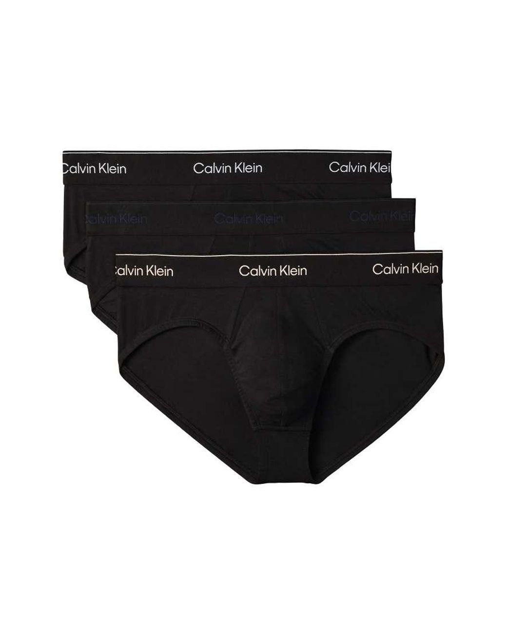 Calvin Klein Black Icon Cotton Stretch 3 Pack Hip Briefs for men