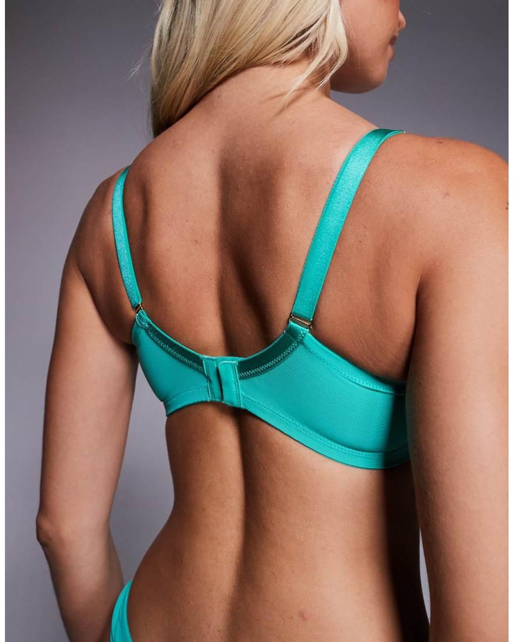 Sujetador Medio Escotado Sin Relleno Con Diseño En Dos Tonos Sexy Lace De Ann Summers de color Blue