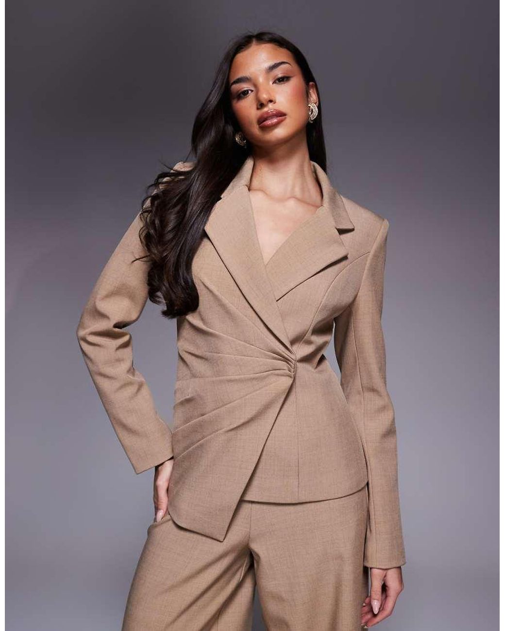 ASOS Brown Premium Side Seam Detail Blazer