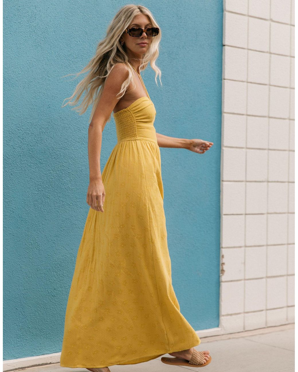 Billabong yellow maxi dress 2025