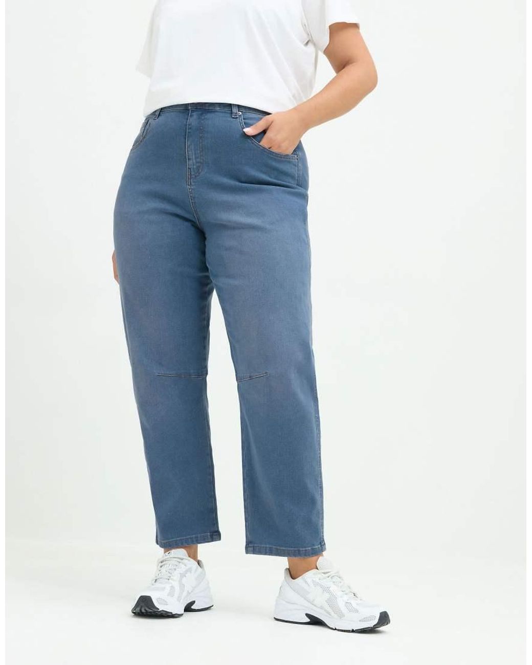 Yours Clothing Blue Barrel Leg Jeans