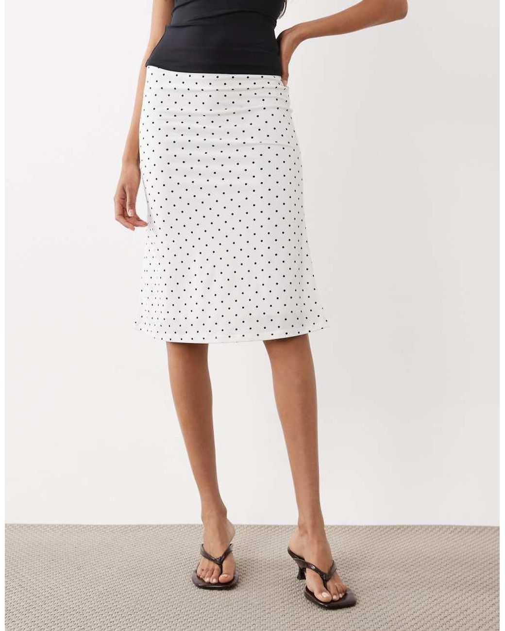 Gina Tricot White Midi Skirt
