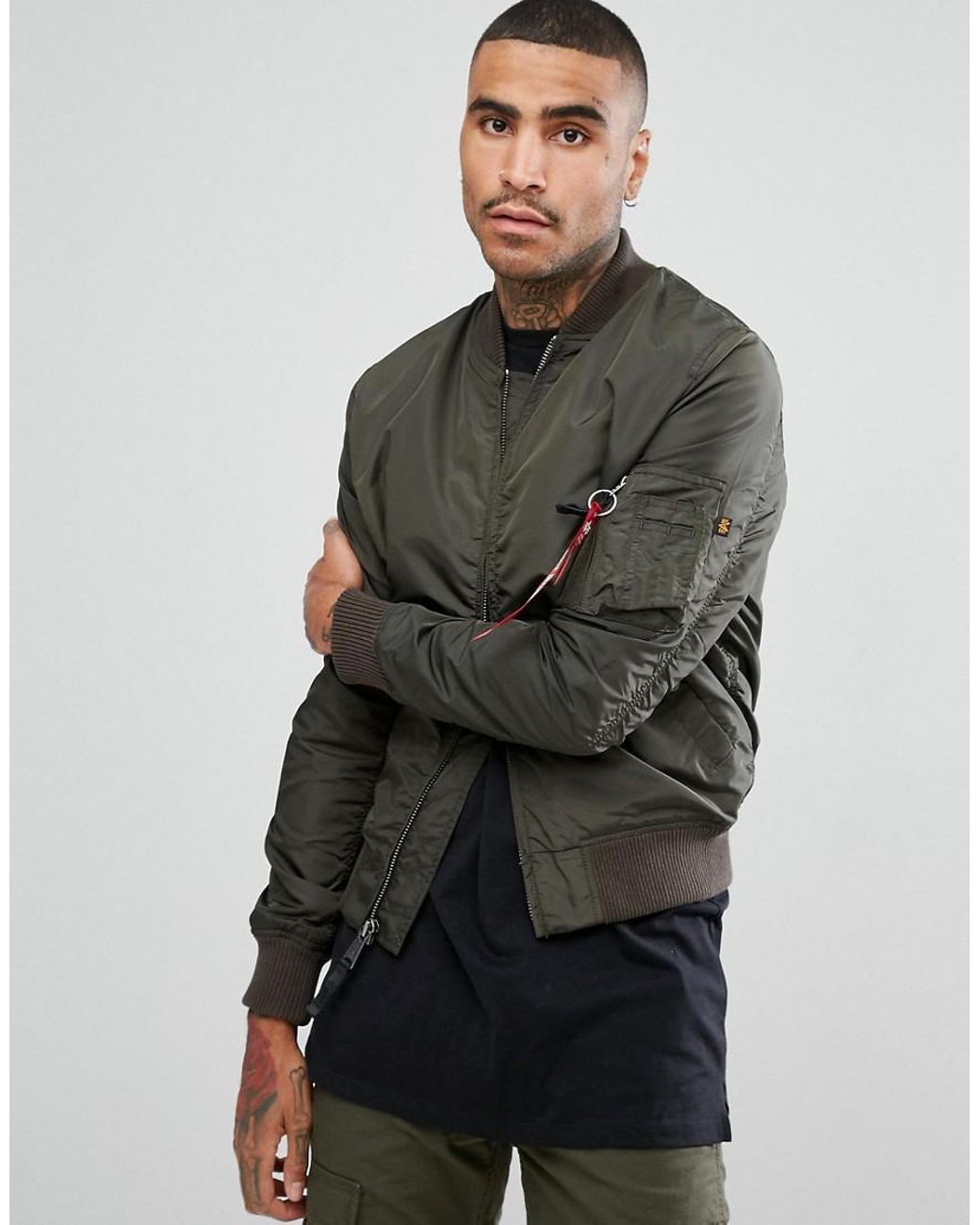 Alpha Industries Ma-1 Tt Bomber Jacket Slim Fit In Rep Grey in Grey for ...