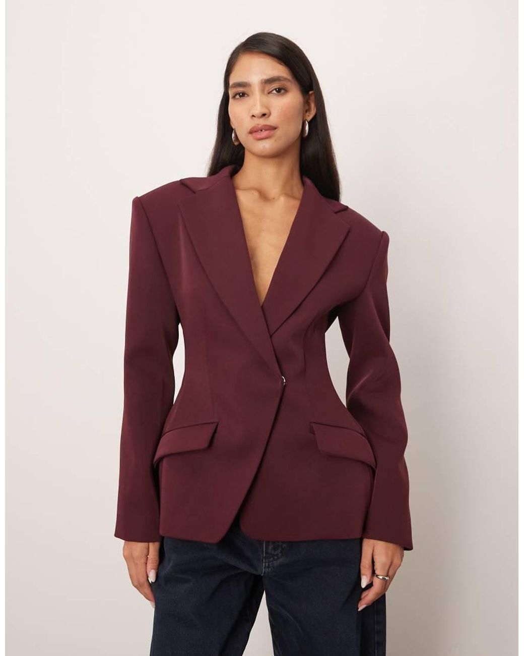 ARRANGE Purple Premium Tailored Blazer With Cinched Waist